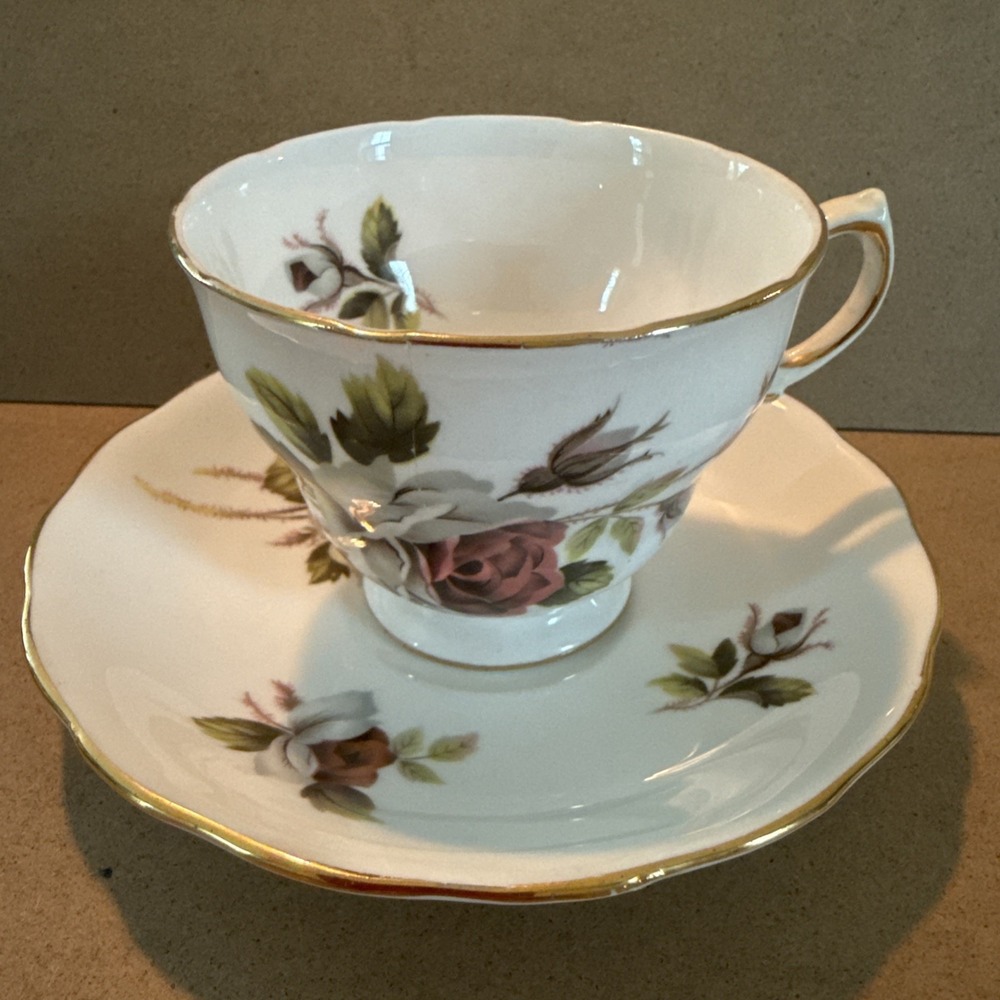 Royal Vale Bone China Rose Tea Cup And Saucer 8220 Ridgway Potteries England
